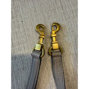 Tory Burch taupe grey leather replacement strap with gold hardware